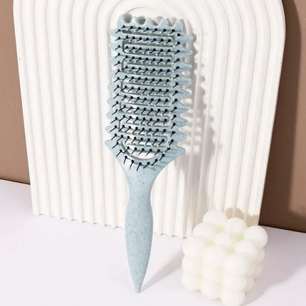 2026 Curling styling brush - hollow massage comb, nylon mane, ABS plastic handle, comfortable grip Special for real hair wigs
