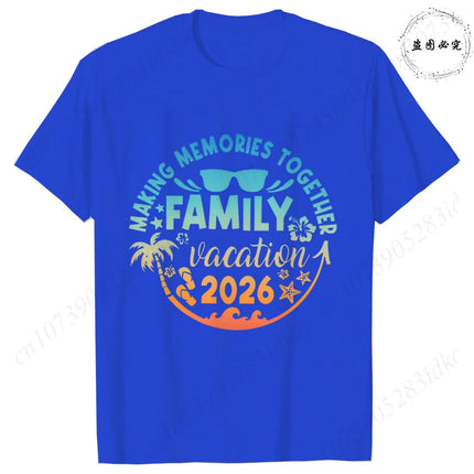 2026 Family Vacation Matching T-shirts Making Memories Together Gradient Print Tops Summer Trips Cruise Holidays Women Clothing
