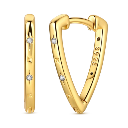 Women original 925 Silver Golden Glowing Firefly Stud Earring Bilayer Round Droplets Heart Gold Hoop Earrings Party Jewelry Gift