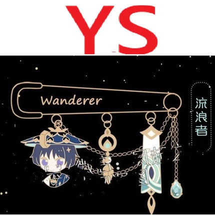 Wanderer Everlasting Lord of Arcane Wisdom Kaedehara Kazuha Venti Cosplay Pin Backpack Pendant Kawaii Accessorie Mascot Souvenir