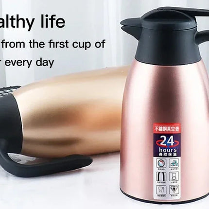 2L Thermal Coffee Bottle Stainless Steel Vacuum Flasks Office Hot Coffee Thermos Insulation Kettle Hot Water Thermos Pot