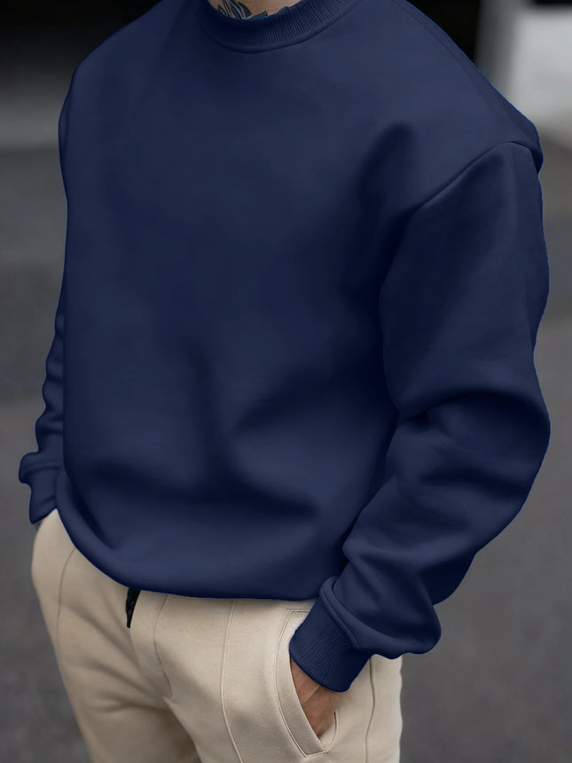 Mens Soft Autumn Sweatshirts Street Business Pullovers Comfortable Basics Tops Sport Casual Sportswears Daily All-Match Clothing