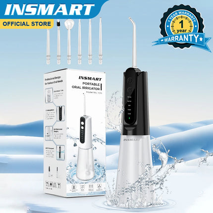 INSMART Water Flosser Dental Portable Oral Irrigator Water Flosser Teeth Whitening Waterproof Water Floss 270ML Teeth Cleaner