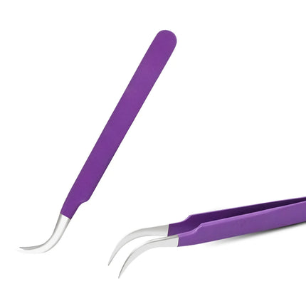 1PC Eyelashes Tweezers Stainless Steel Curved Straight Superhard Tweezers High Precision Anti-static Tweezers for Eyelashes