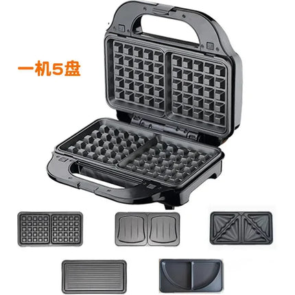 220V Mifanvers Multifunctional Breakfast Maker, Waffle Sandwich Pancake Electric Grill Machine for Home LYH