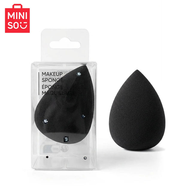 MINISO Soft Skin friendly Water Drop Makeup Egg - Black Makeup Sponge Suitable for Liquid Makeup Egg Wet and Dry Use