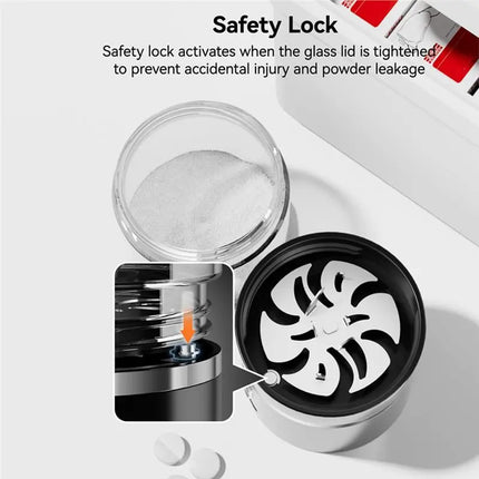 ABBK-Portable Cordless Electric Pill Crusher-Fine Powder Grinding Function-Easily Crush Pills For Travel Grinder