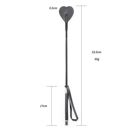 Riding Crop Whip Sex Toy 54CM BDSM Spanking Heart Paddle Slap Slave Flogger Fetish PU Leather Porn Adult Games