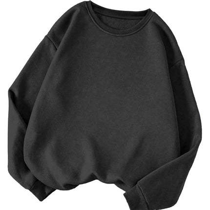 Trendy Light Blue Oversized Sweatshirt for Women Loose Casual Top