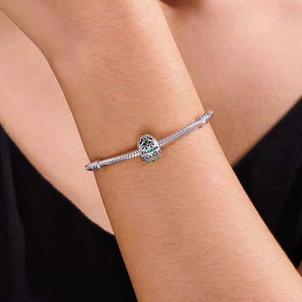 New 925 Sterling Silver Easter Egg Charm European-style Floral Pattern Cutout Charm Fit Original Bracelet DIY Woman Jewelry Gift