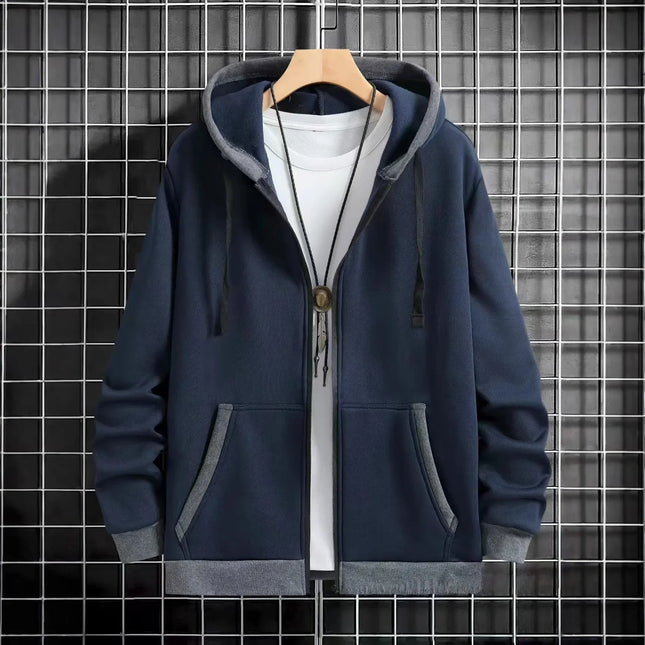 Thickened Men's Hooded Zipper Cardigan Casual Outerwear Fashionable Sweatshirt Autumn Winter New Arrival Cross-Border Style