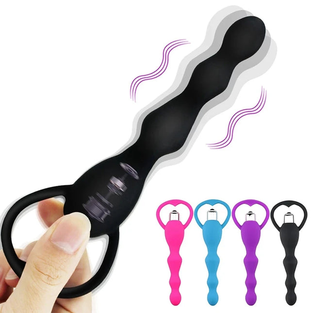 Vibrating Anal Plug Prostate Massage Soft Anal Beads Butt Plug Vibrators Sex Toys for Couples Butt Plug Silicone Adult Products