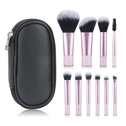 10pcs Mini Makeup Brush Set Powder Eyeshadow Foundation Blush Blender Concealer Beauty Makeup Tools Brush Professional Supplies