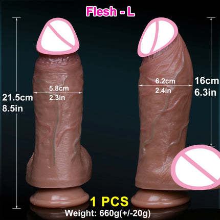 Realistic Veins Soft Thick Dildo Masturbators Big Cock Double Silicone Small Flesh Penis Woman Man Anal Sex Toy Suction Cup Dick
