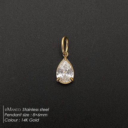 eManco 14K Gold Plated Stainless Steel  Inlaid With Zircon Pendant  Charm  Diy Jewelry Accessories Earring Making Supplies