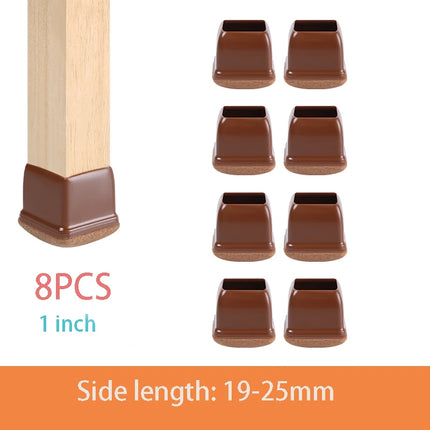 Chair Leg Caps Rubber Feet Protector Stool Table Furniture Leg Cover Non Slip Felt Bottom Pads Round Square Floor Protectors