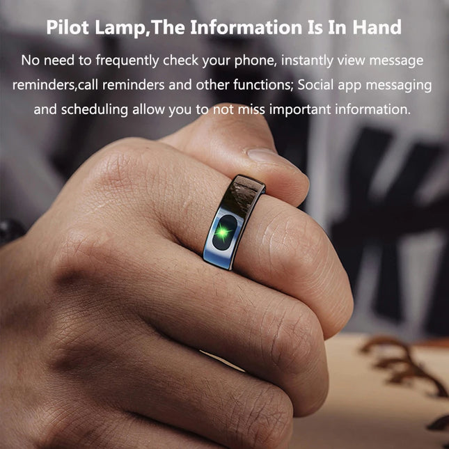 Smart Ring for Women Men Heart Rate Blood Oxygen Monitor Temperature Sleep Tracker Camera Control 5ATM Waterproof Multi-Sport