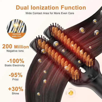 Electric Anti Frizz Hair Hot Comb Brush Straightener One Step 2 In 1 Ceramic Hair Straightener Brush With Lcd Digital Display