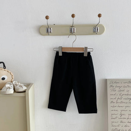 Solid-color casual long pants for boys and girls, baby and children's waisted casual long pants