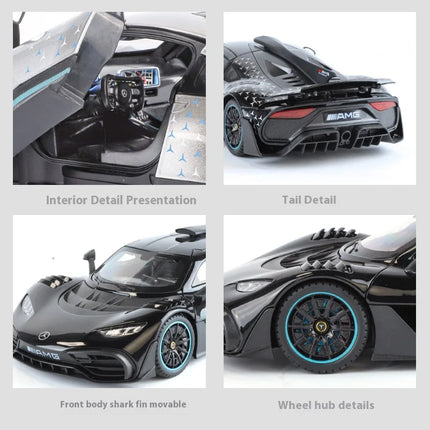 1:18 AMG ONE Super Sports Vehicle Alloy Dieacst Model Car Sound & Light Classic Hobby Collectibles Birthday Gifts