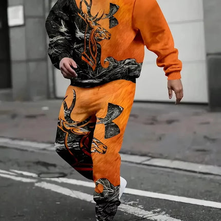 Autumn Animal Wolf Lion 3D Printed Hoodie Suit Men Sweatshirts Sweatpants Casual Fashion Two Piece Tracksuit Set Man Clothing