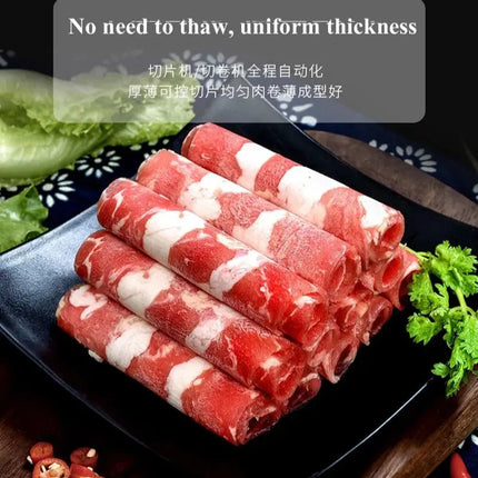 Electric Frozen Meat Cutter Machine Automatic Lamb Cutting Machine Stainless Steel Mutton Roll Slicer Machine
