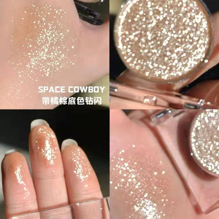 Long-Lasting Glitter Eyeshadow -Radiant High Shine,Face and Eye Highlighter,Sparkling Powder Eye Makeup for Eyelids & Cheekbones