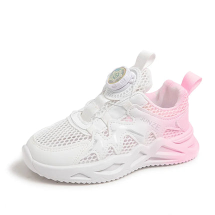 Girls Sports Shoes Pink Mesh Breathable Lightweight Running Shoes Summer New Soft Sole Rebound Wear-resistant Casual Sneakers