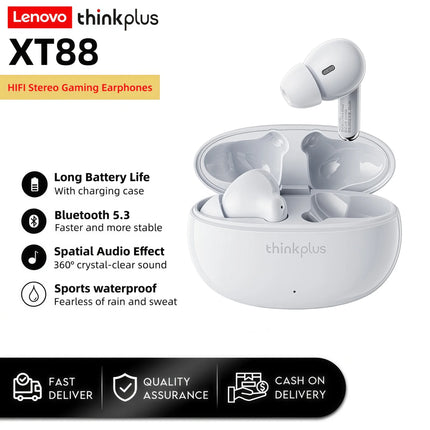 Lenovo TWS Earbuds Bluetooth 5.3 HiFi Sound Noise Reduction Touch Control Long Battery Life Sports Headphones with Mic