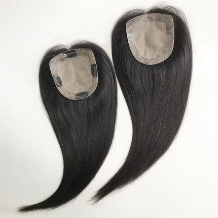 12x13cm Silk Skin Base Toupee With 2 CM PU Around European Virgin Human Hair Topper with 4 Clips for Women