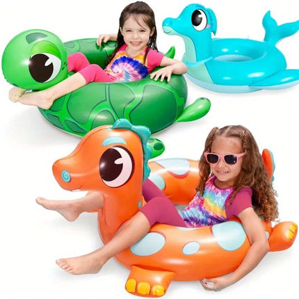 Joyfy 3Pack Inflatable Pool Tubes Floats Dinosaur Pool Beach Water Float for Kids Toddler Summer Party Decorations