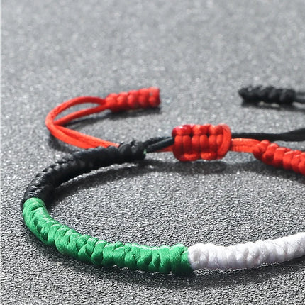 Handmade Countries Flag Color Bracelet Green White Red Rope Italy Mexico Ireland Bangles Adjustable Size Bracelets Couple Gift