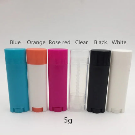 10/30/50/100/200 Empty PP 5g Oval Lipstick Tube Empty Round Lip Gloss Tube Clear Travel Bottle Plastic Diy Oval Lip Balm Tubes
