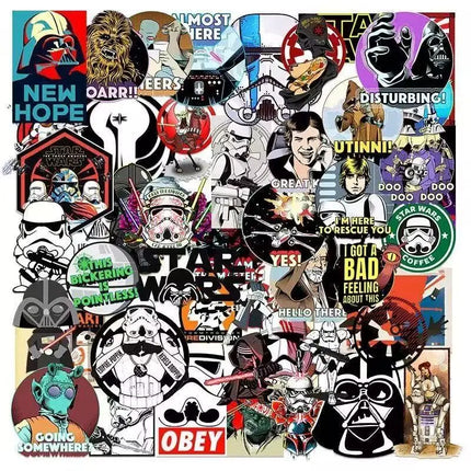 60 Star Wars cartoon graffiti skateboard creative personalized decorative stickers for mobile phones,luggage,waterproof stickers