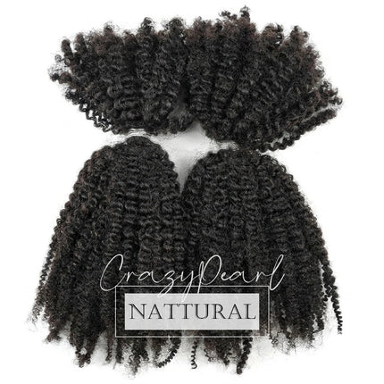 CrazyPearl 4B 4C Afro Kinky Curly Bulk Human Hair for Braiding Locs Twist Mini Micro Knotless Braids Dreadlock Hair Extensions
