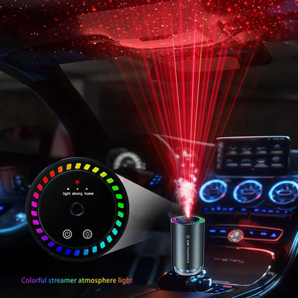 Car-mounted perfume aromatherapy automatic spray odor removal aluminum alloy metal colorful ambient light star ceiling