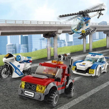 City Series General Bureau of Police Police Car Helicopter Creative Building Blocks Children's puzzle Toys For Kids Gifts 60141