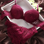 Burgundy bra set / 80B / China Mainland