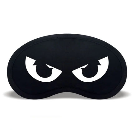 Cute Expression Black Blackout Eye Mask Women Girl Men Office Travel Essential Gift Unisex Funny Cartoon Nap Time Sleep Eye Mask