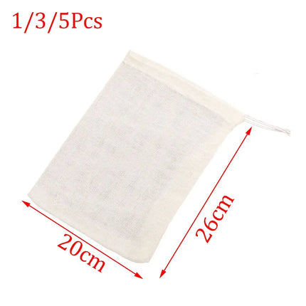 Cotton Cloth Bag Reusable Locking Spice Strainer Mesh Filter Chinese Medicine Herbal Ball Cooking Tools Colander Soup Tea Bag