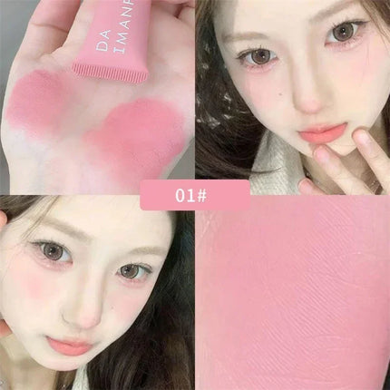 Monochrome Liquid Blusher Lightweight Color Rendering Natural Brighten Matte Rouge Blush Waterproof Facial Contouring Cosmetics