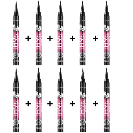 2/5/10pcs Black waterproof sweat-proof eyeliner pencil set, long-lasting and non-smudging beginners perfect gift for beginners