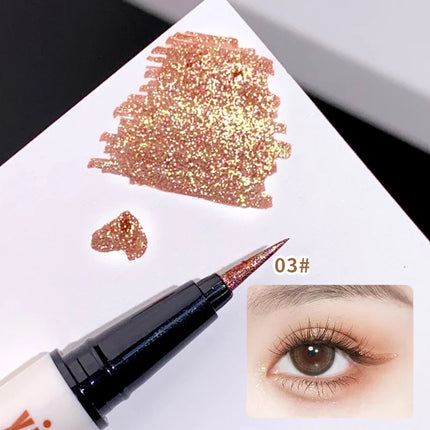 Liquid Aurora Blue Shiny Eye Liner Pen Glitter Phosphorescence Pigment Waterproof Shimmer Sparkling Eyeliners Diamond Eye Makeup