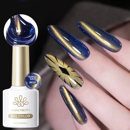 BORN PRETTY 10ml Auroras Glitter Cat Magnetic Gel Nail Polish Jelly Glass Bead Semi Permanent Soak Off UV LED Varnish Manicure
