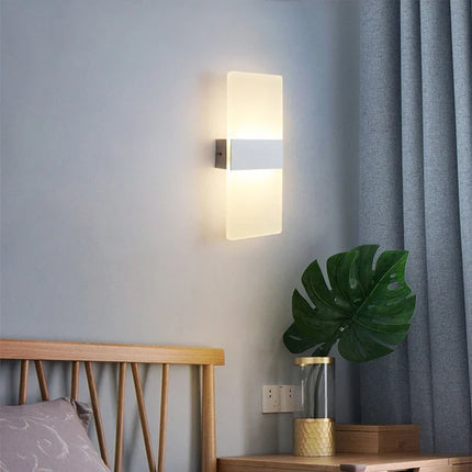 LED Acrylic Wall Light AC85-265V Long Style Living Room Corridor Bedroom 3/6/12W  Bedhead Art Decoration Indoor Wall Sconce Lamp