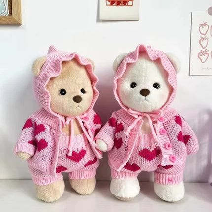 Hot Sale Only Selling Clothes 30cm Bear Doll Only Clothes Love Sweater Three Piece Set Cute Decoratio Kawaii Pink Clothes