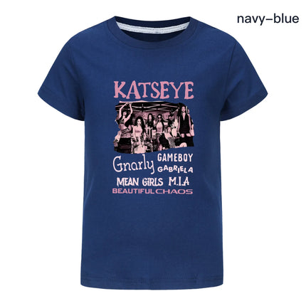 Hot Katseye Funny Print T Shirt Kids Summer Clothes Girls Short Sleeve T-Shirt Toddler Boy Cotton Casual Tops Children's Fashion