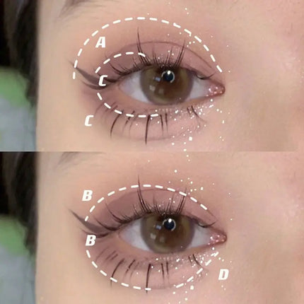 4-Color Glitter Blue Eyeshadow Palette Matte Pearl Shimmer Acrylic Smoky Grey Eye Shadow Palette Long Lasting Makeup Cosmetic