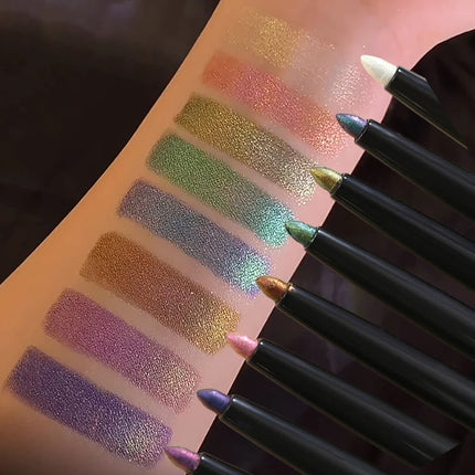 Chameleon Eyeliner Gel Pen Waterproof Shiny Chrome Eye Shadow Liner Pencil Glitter Pearl Green Gold Lying Silkworm Eyes Makeup