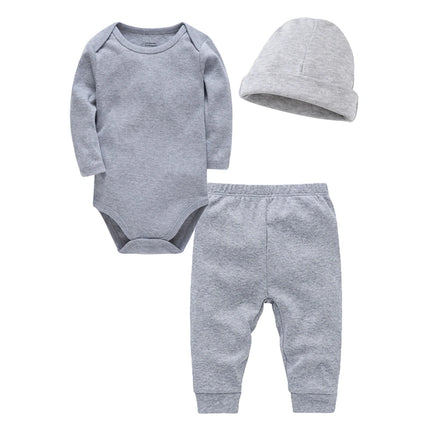 2/3 Pcs/set Baby Clothing Set 100% Cotton Plain Baby Romper+Pant Newborn Bodysuit Trousers Blank Legging Kids Clothes For 0-12M